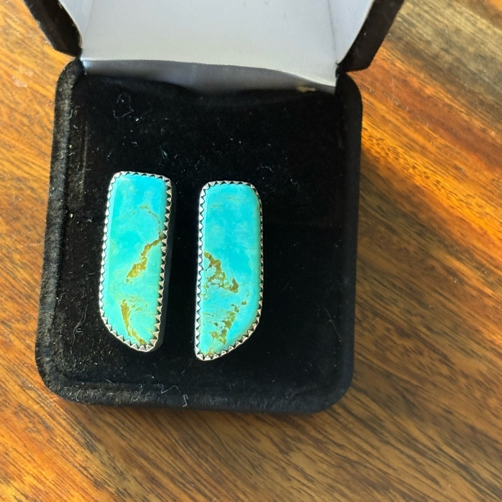 Native American Navajo, turquoise and sterling silver earrings